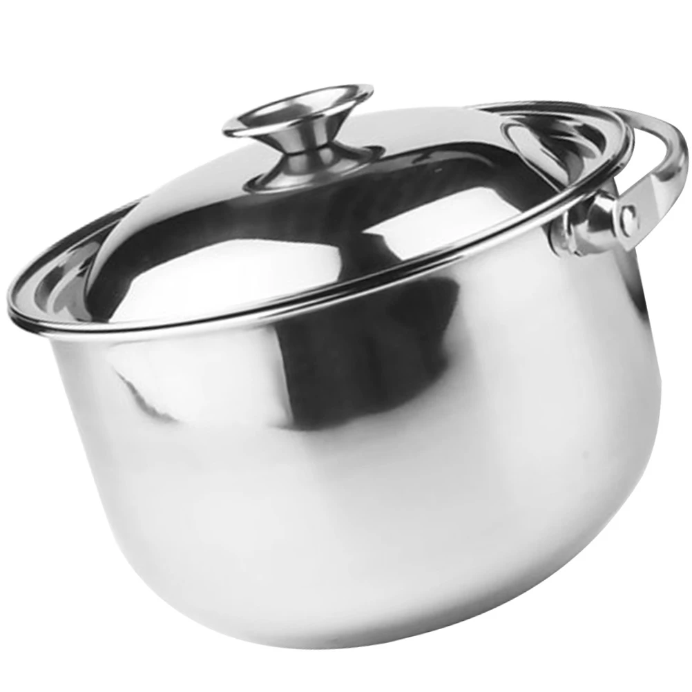 

Stainless Steel Soup Pot 5L Large Stockpot Kitchen Handheld Cooking Pot With Lid Flat Bottom For Gas Induction Stove Dustproof