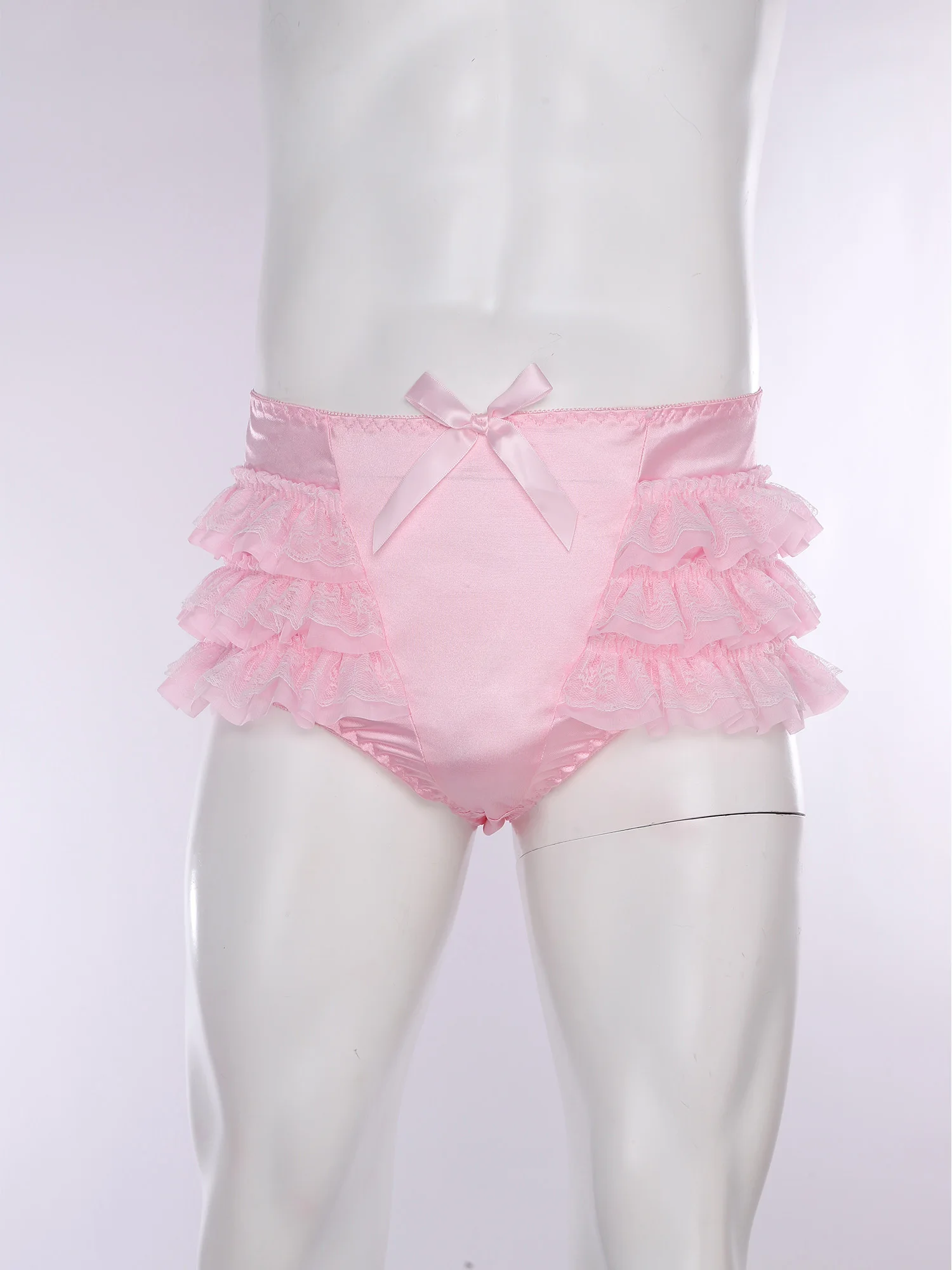 Men's Ruffled Lace Trim Cutout Crotch/Normal Crotch Panties