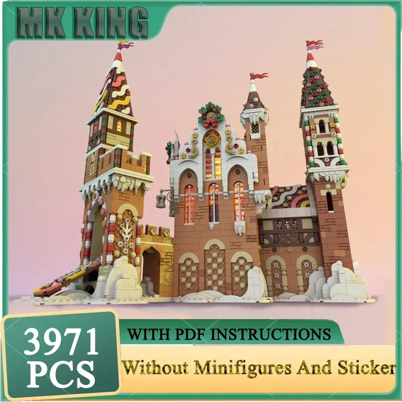 

Пряничный замок Moc, строительные кирпичи, рождественская крепость, модель, технология, модульные блоки, подарки, сборка «сделай сам», строительные игрушки