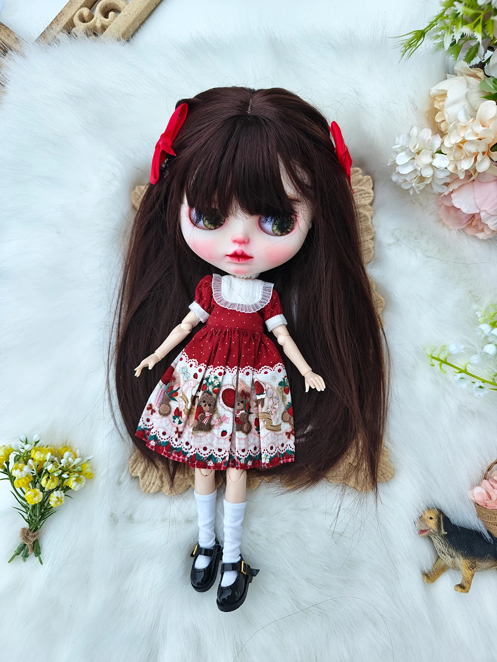 ICY DBS blythe dolls clothes  dress  Cute  dress OB22 OB24 AZONE accessories Blythe Doll Toys for Girls