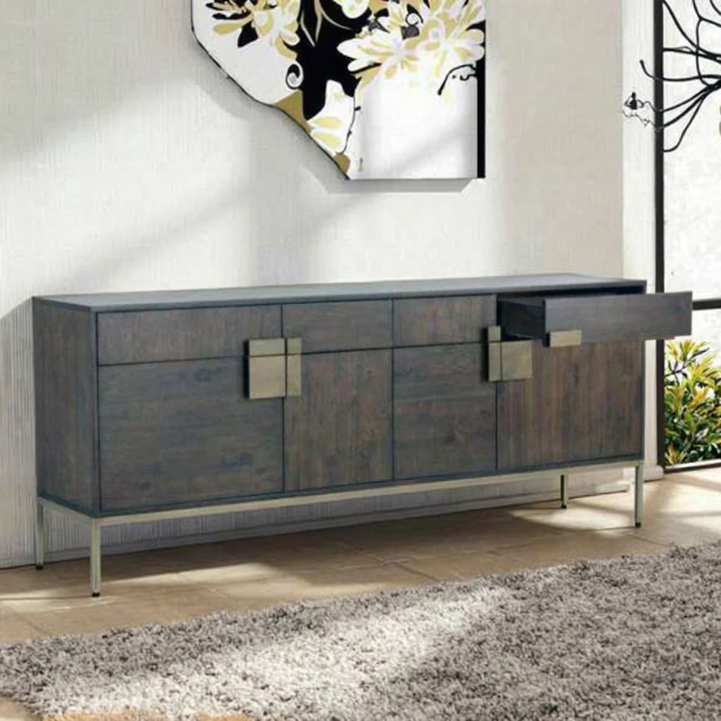 Z DU'S Modern Solid Wood Cabinet With 4 Drawers And 4 Doors. Eco-friendly And Durable Material, Suitable For Multiple Scenes.Z