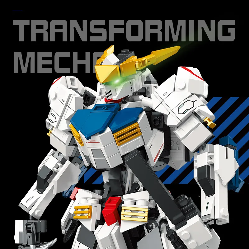 멋진 메카 이중 변신 피규어, 블록 장난감, 수집용 장식품 및 선물