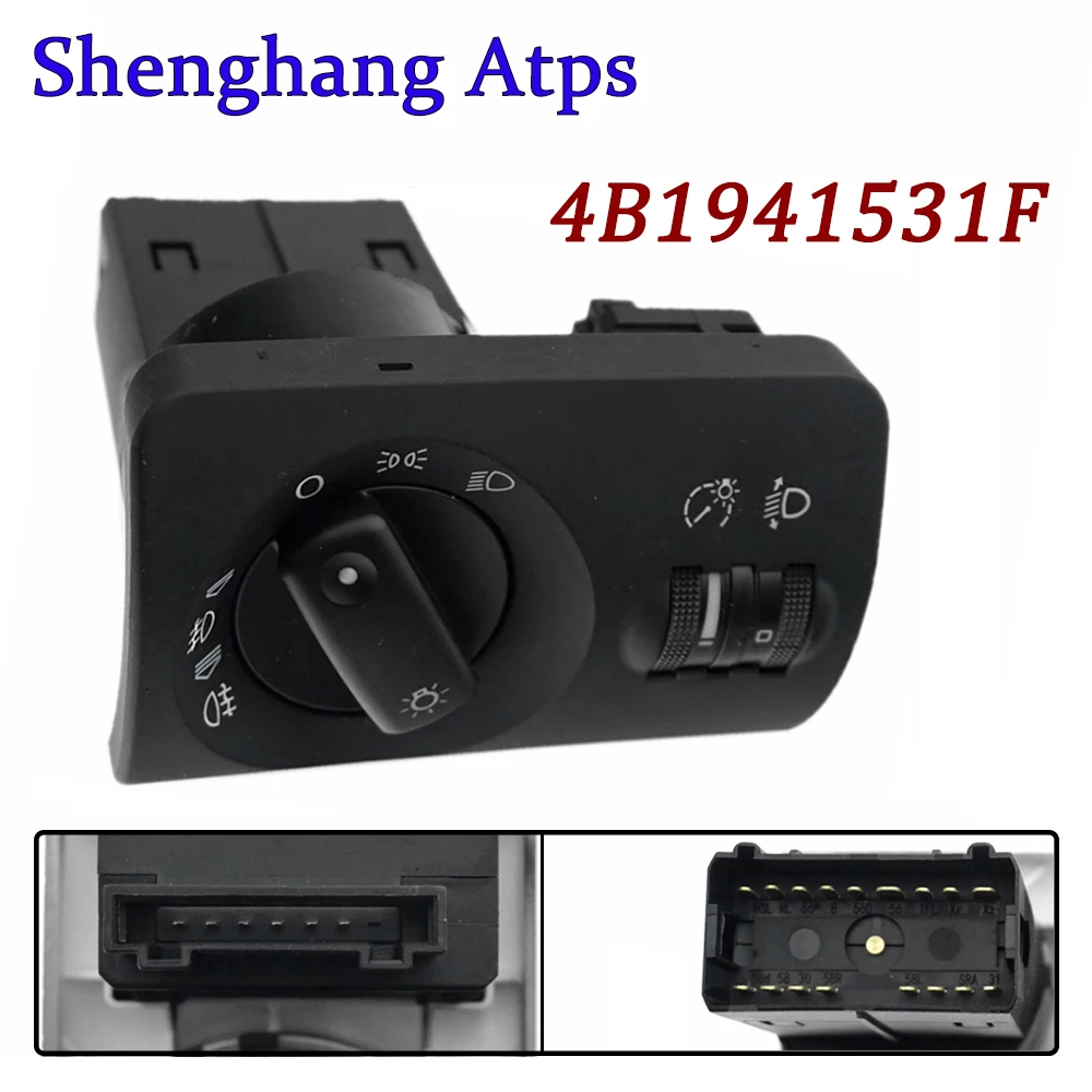 Car Headlight Fog Lamp Switch Assembly 4B1941531F 4B1 941 531 F 4B1941531C 4B1 941 531 C For Audi A6 C5,A6 Quattro 1997-2004