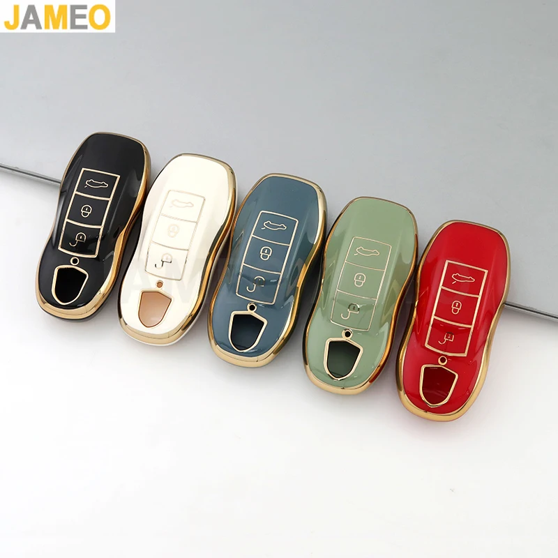 Tampa da chave do carro TPU, Shell chave para Porsche Cayenne 958, Macan 911, Panamera 996, 991, Boxster 987, 997, 2019, 2020 Acessórios