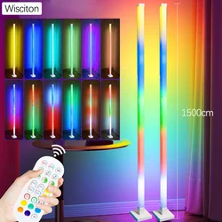 150cm RGB LED Floor Lamp Remote Control Music Sync Corner Lighting Timer Modern Mood Standing Lamp for Bedroom Living Room