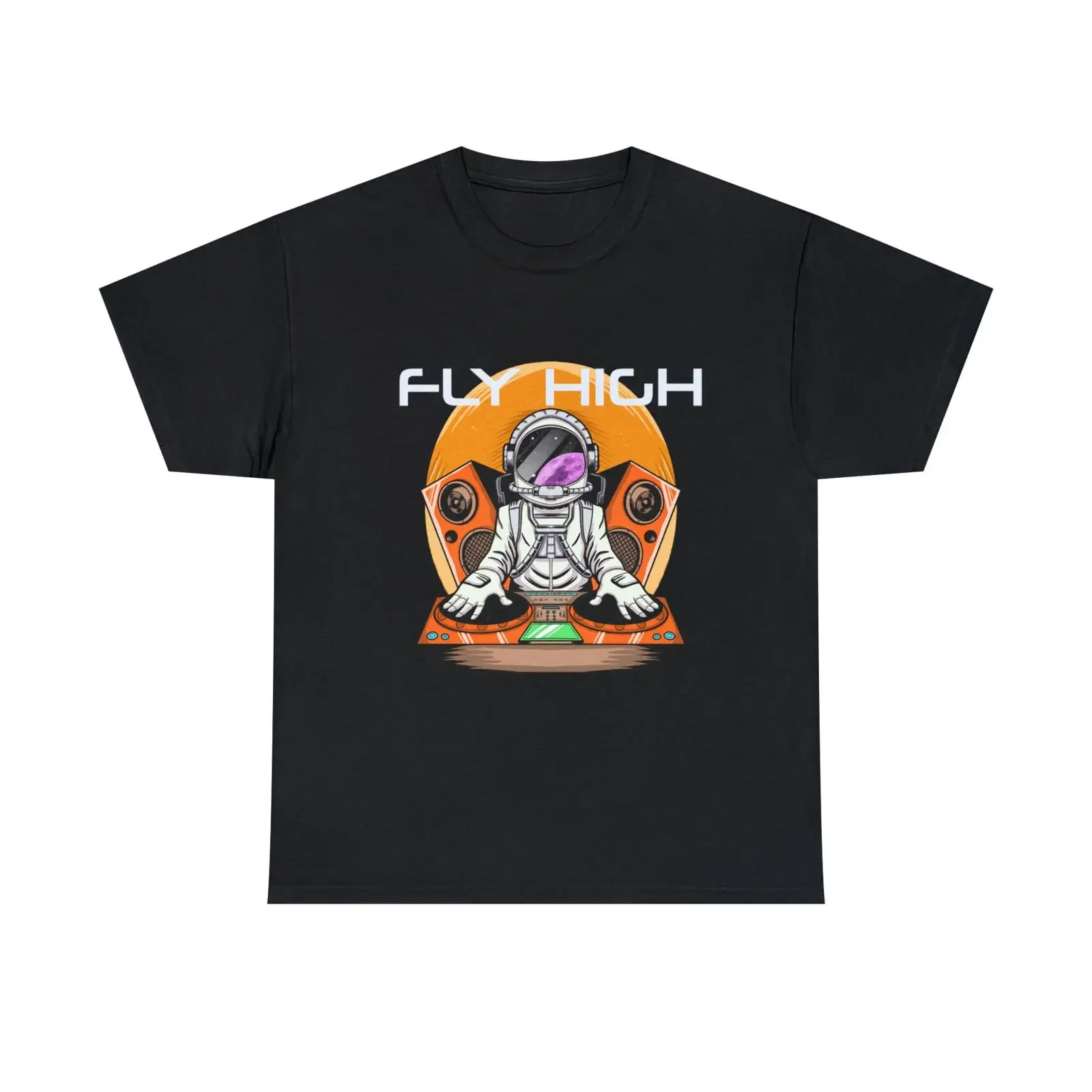 US Drum and Bass DnB Rave DJ Vinyl Fly High vintage Washed fashion Stylish Top For Everyday Wear graphic Soft Breathable homme