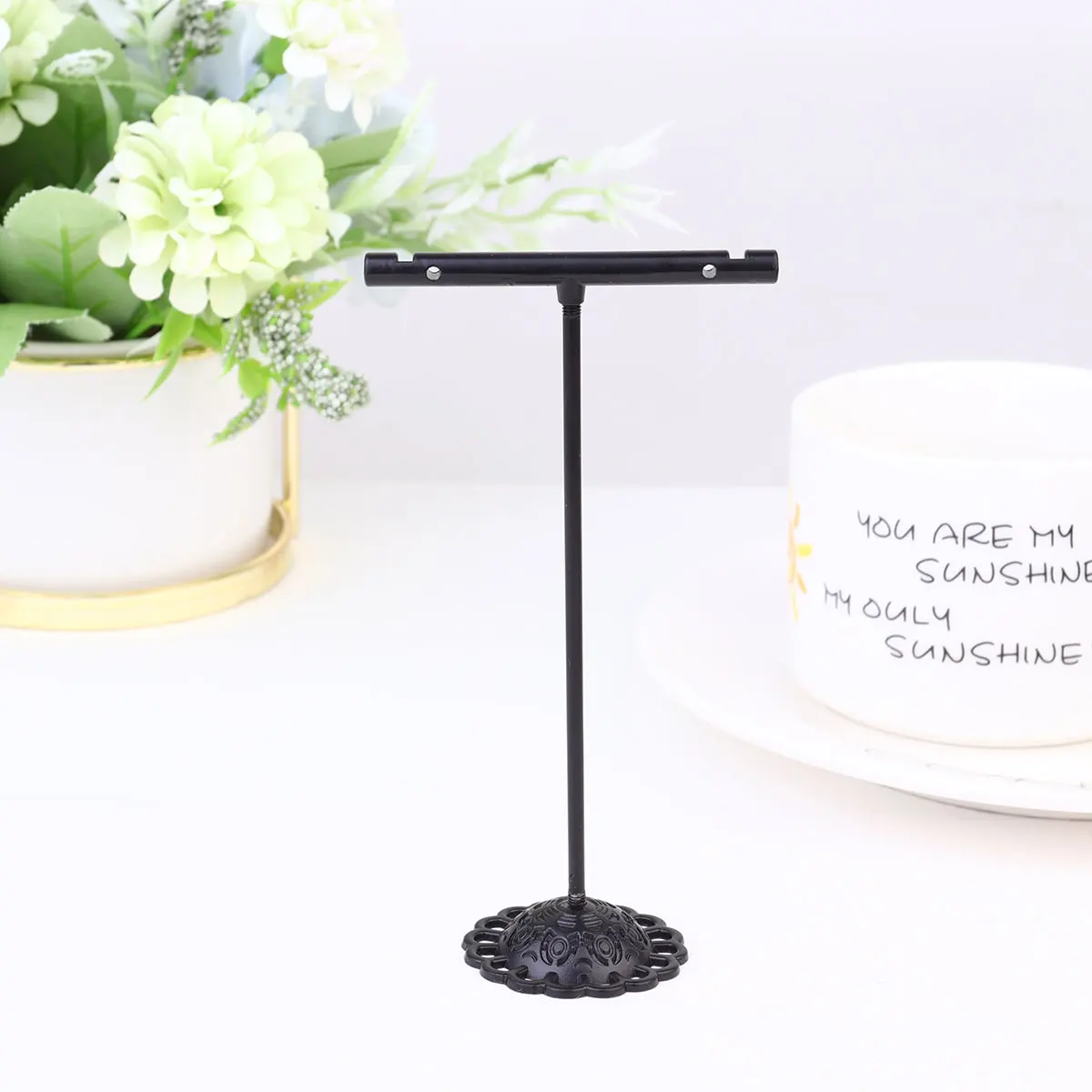 

3pcs Display Stand T Shape Iron Jewelry Organizer Rack Iron Earring Holder for Studs Bracelets Keys Storage Decoration