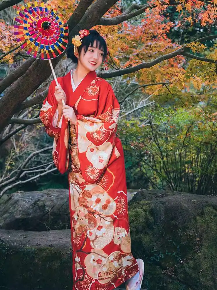 

Kimono Modified Women Japanese Style Chinese Traditional Formal Wear Photo Shoot Yukata Japanese Goddess Girl Summer Spring