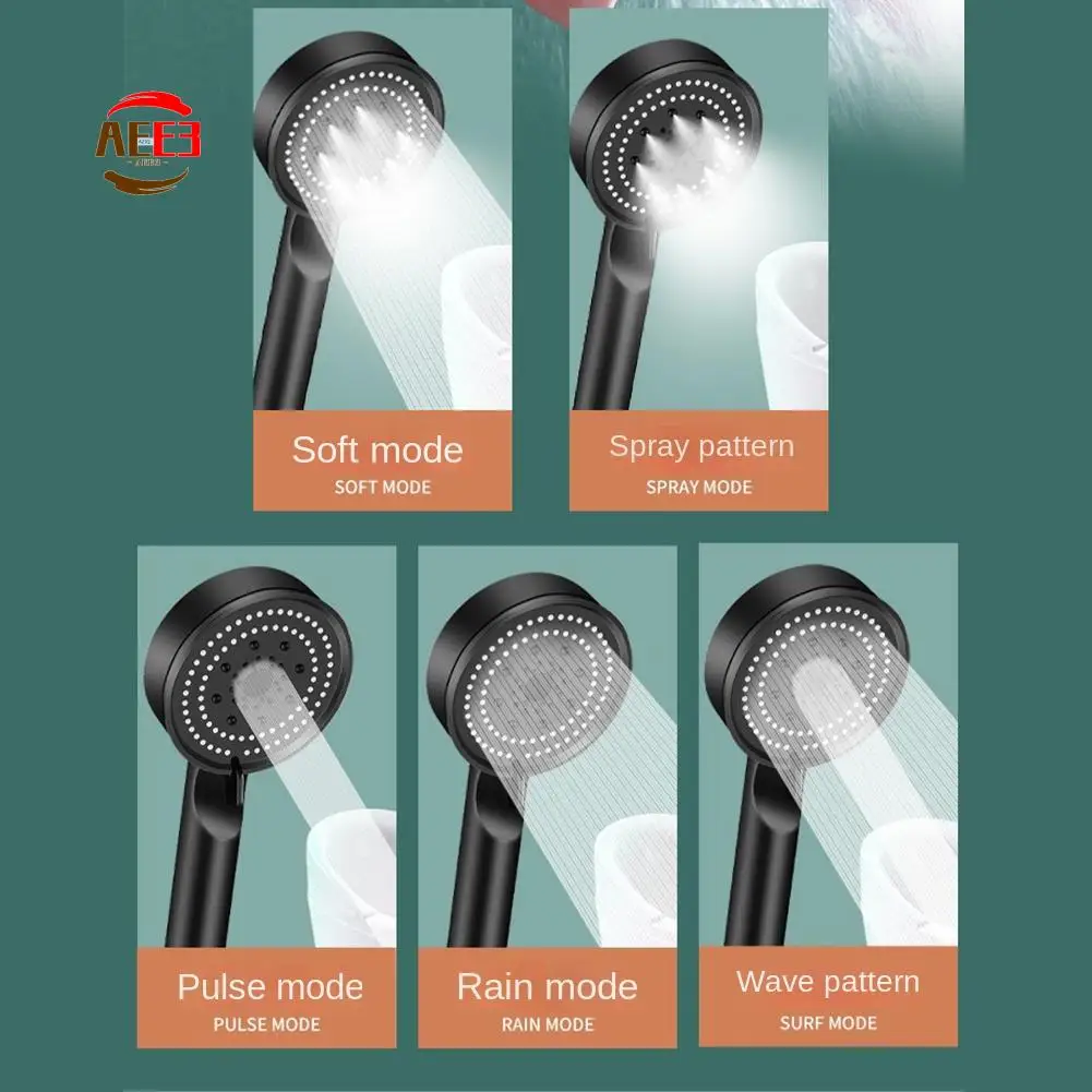 

AEE3-5 Modes Shower Head Adjustable High Pressure Water Saving Shower Head ABS Durable For Bathroom Accessories