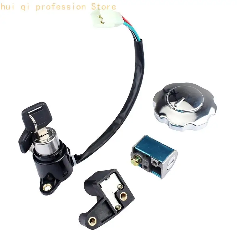 Motorrad-Service-Schloss-Set für Italien FT125 DT150 ITALIKA FT150, 4-Draht-Starterbaugruppe, Tankdeckelschloss – Detail 3