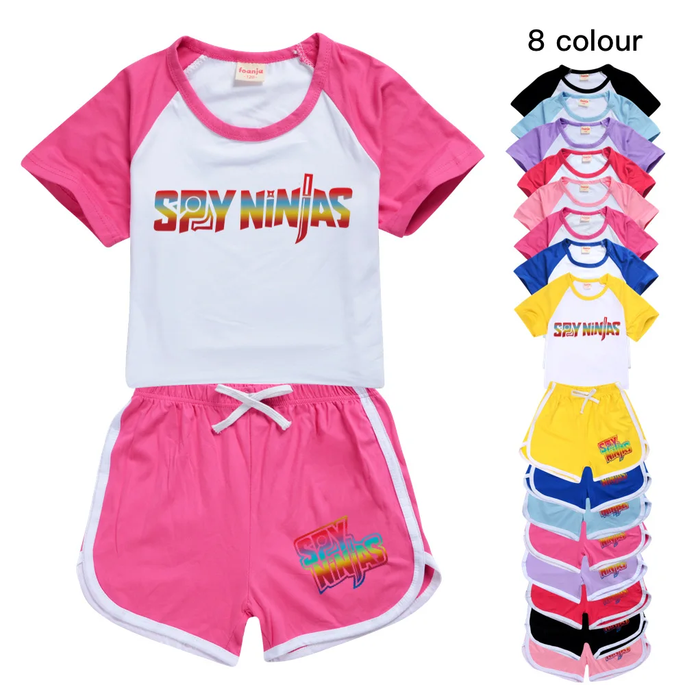 

Spy Ninjas Children's Pajamas Short-Sleeved T-shirt + Short Sleeve Sports Set Kids Pyjamas Boys Girls Tracksuits Sleepwear