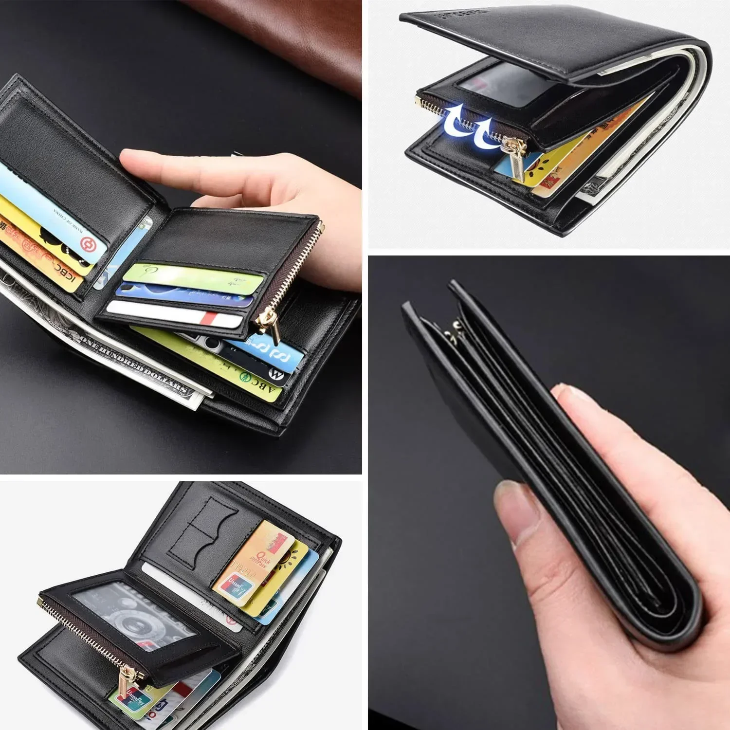 Custom Engraved Picture Wallet Personalized Photo Wallets for Men,Husband,Dad,Son,Personalized Gifts for Birthday Father's Day