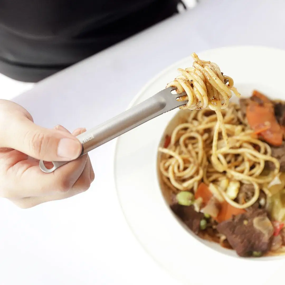 NexTool Вилка Ложка 2-в-1 Открытый чистый титан Spork Многоразовый чехол для посуды для кемпинга Портативные столовые приборы из нержавеющей стали