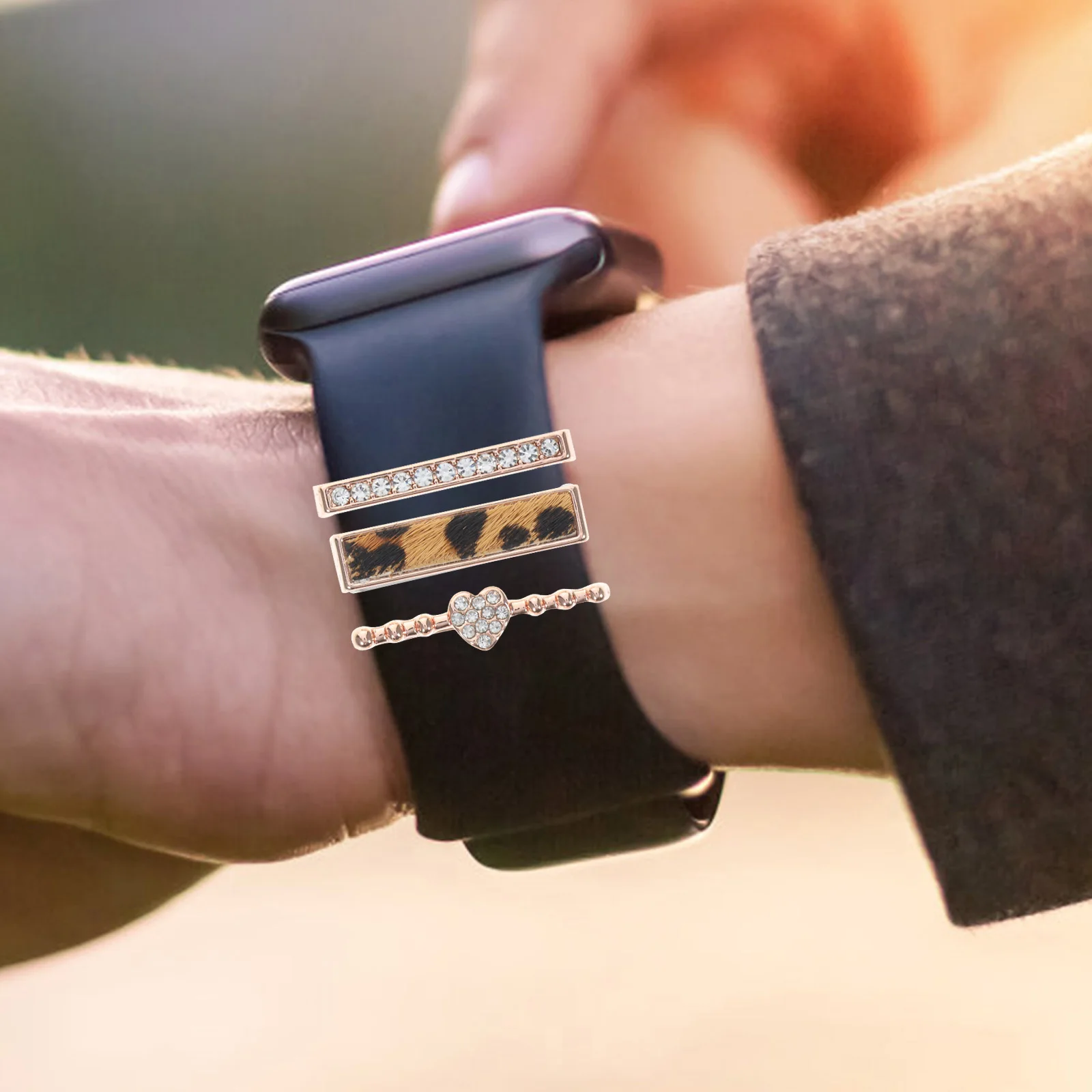 1 Set Watch Band Decorative Rings Bling Charms For Women Metal Craftsmanship Long Lasting Jewelry Accessories Strap Ornament