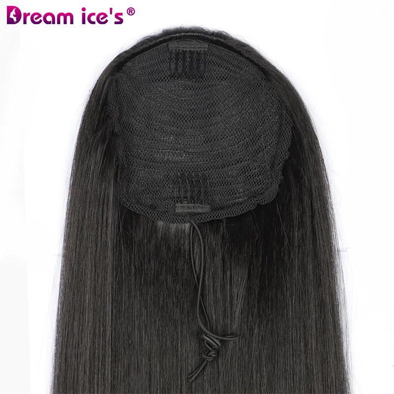 Ponytail Extension Drawstring Long Straight Pony Tail Natural Soft Synthetic Hair Clip in Extension Hairpiece Ponytails