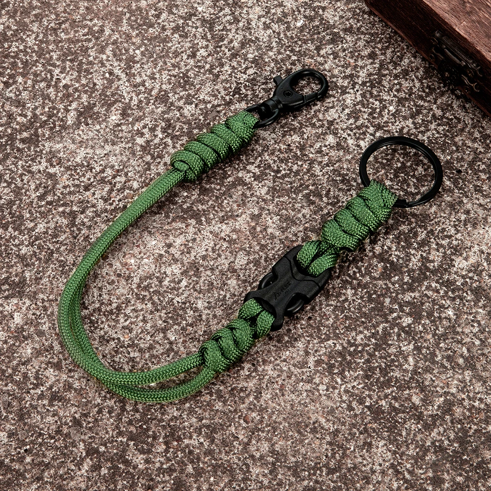 MKENDN Outdoor Rock Climbing Paracord Rope Keychain Handmade Braided Survival Emergency Lanyard Removable Clip Closure Key Ring