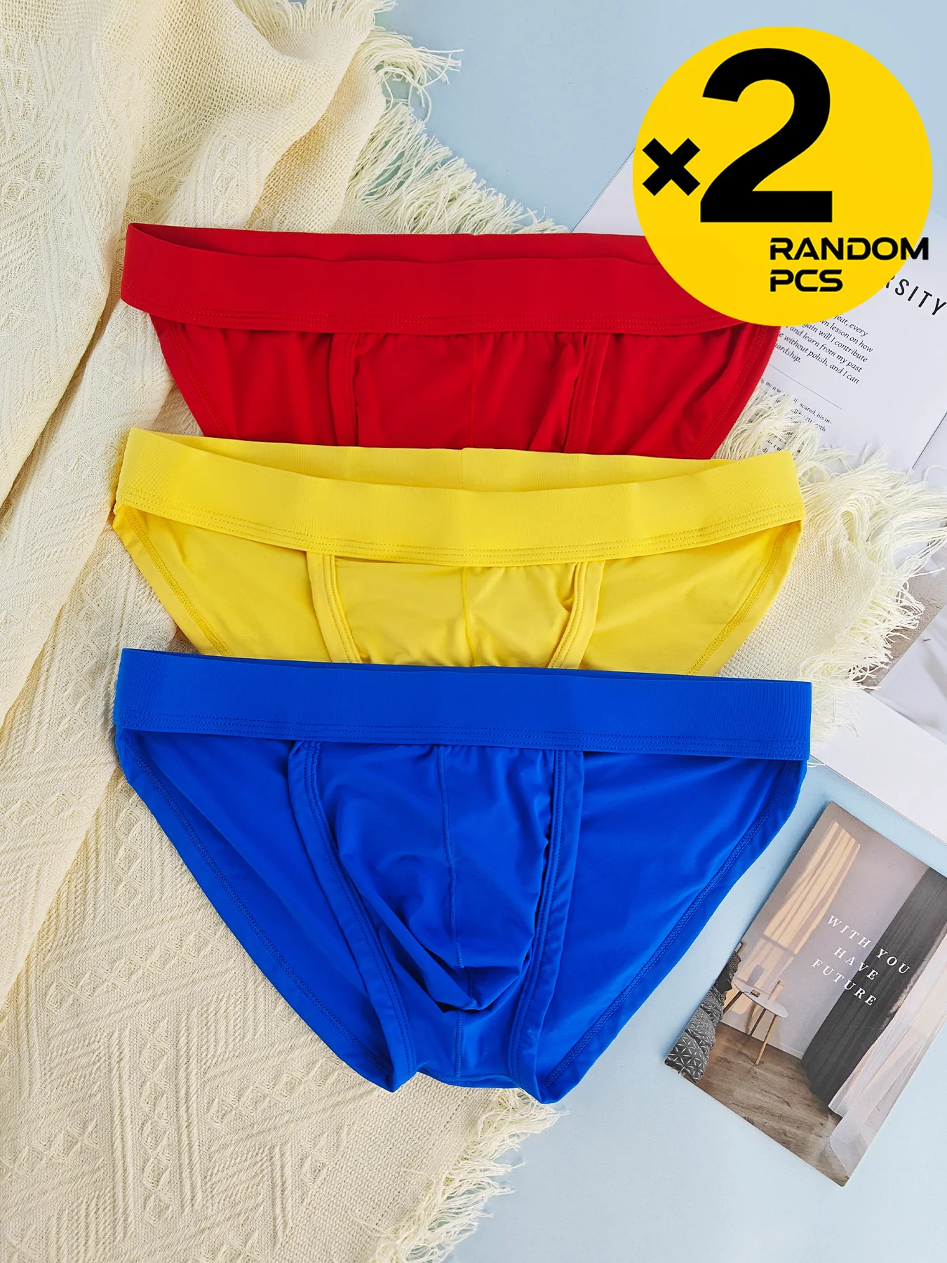 

Men's Breathable Silk Underwear Sexy Fashion Briefs Comfortable Briefs Low Waist Stretch Three-Dimensional Underpants 2/3/4pcs