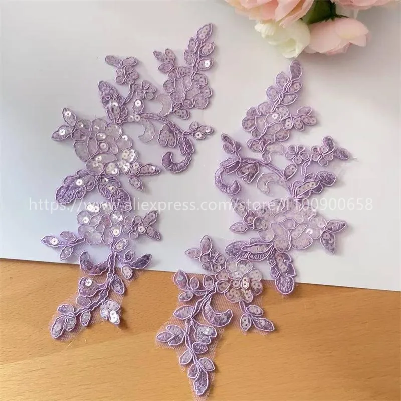 20 Stück. Funkelnde Pailletten Bestickte Spitzenapplikationen, Nähzubehör, DIY Handgemachte Blumen, Dekorative Aufnäher – Detail 4