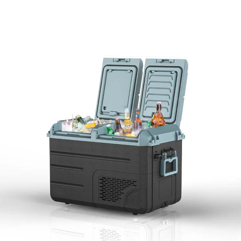 

Mini Car Refrigerator Blue Gray Portable Refrigerator Large Capacity 38L Car Refrigerator