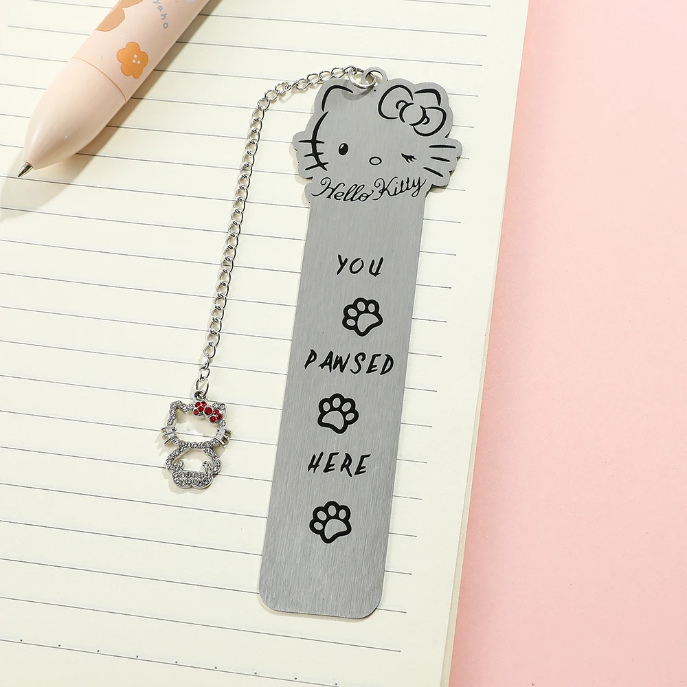 Hello Kitty โลหะสแตนเลสบุ๊คมาร์ควัยรุ่นอ่านของขวัญของขวัญวันเกิดสําหรับเพื่อน Back to School ของขวัญนักเรียน