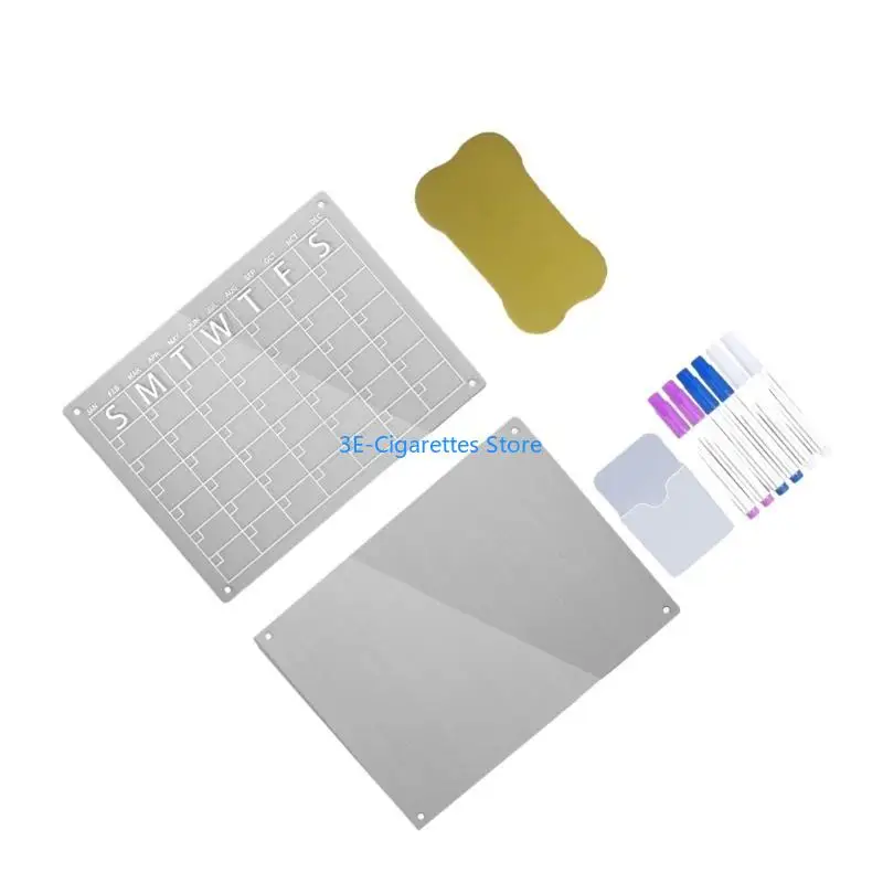 W8KA 2Pcs Acrylic Fridge Weekly Monthly Calendar Fridge Calendar