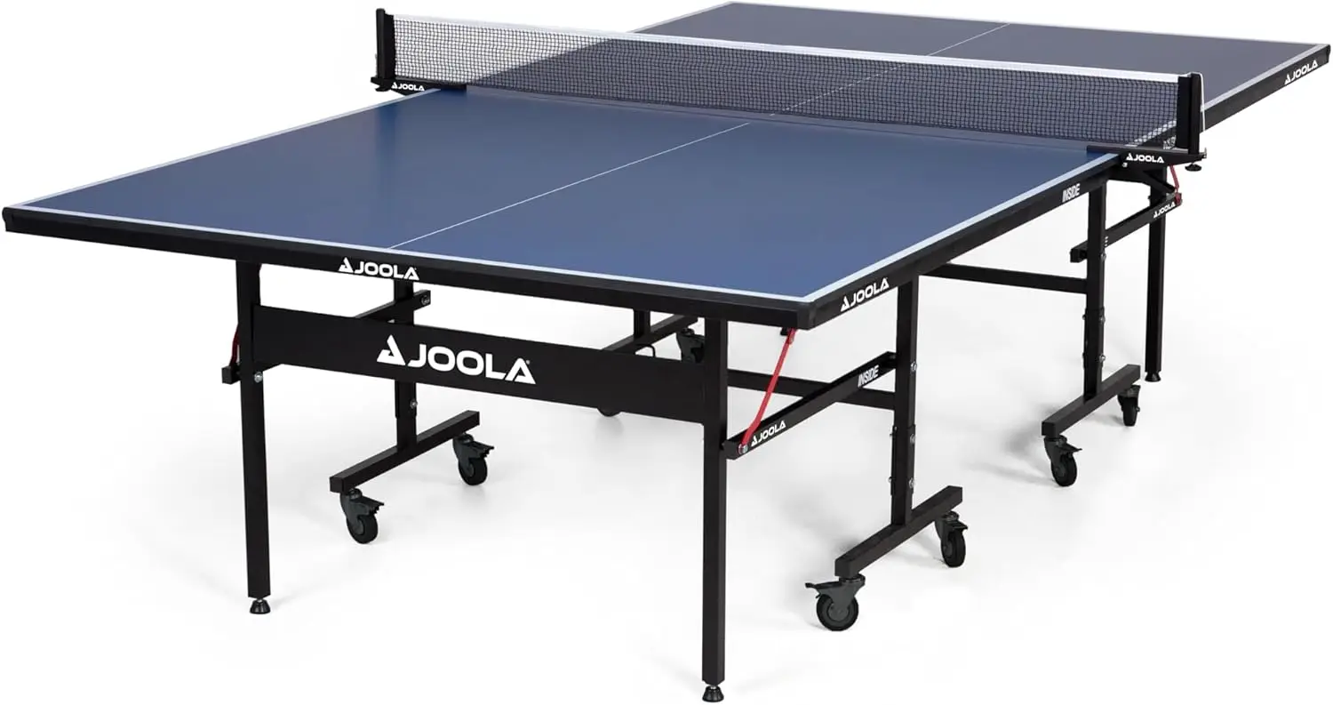 Inside  Professional MDF Indoor Table Tennis Table with Quick Clamp Ping Pong Net and Post Set  10 Minute Easy Assembly