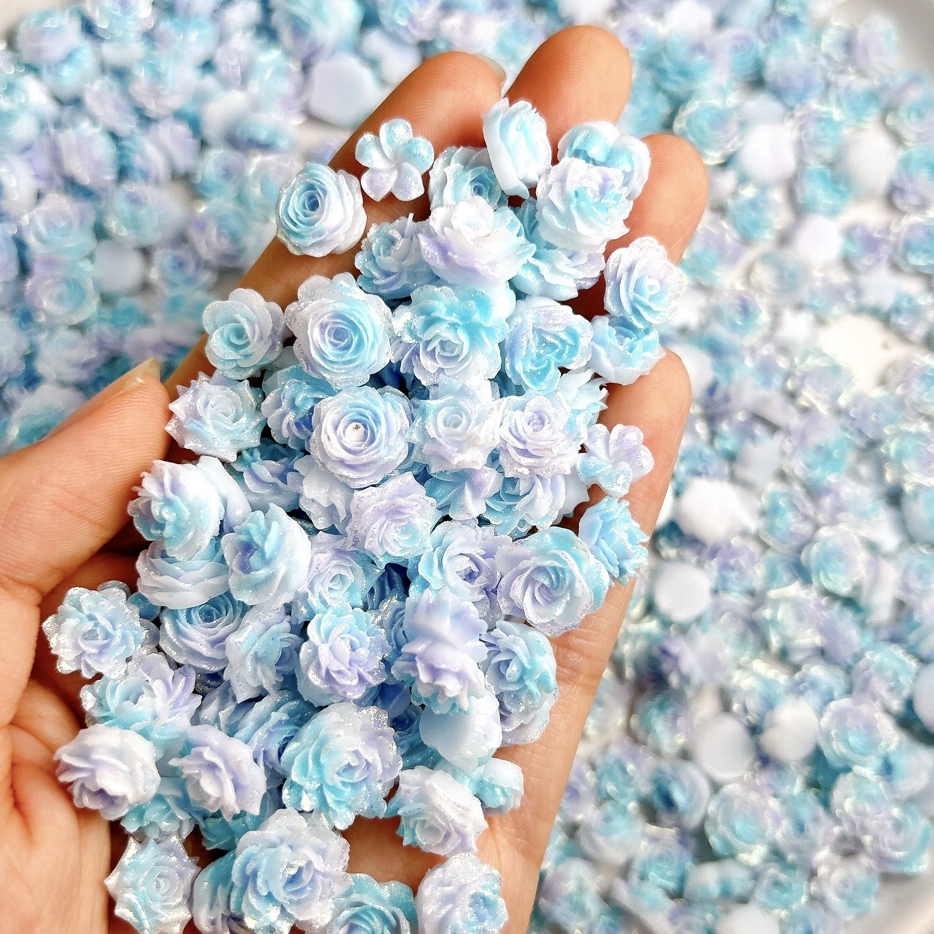 ดอกไม้เรซิ่นนุ่มแบบนวัตกรรม 50 ชิ้น สำหรับตกแต่งเล็บ 3 มิติ สไตล์มินิมอล ดอกคามิลเลีย ดอกโบตั๋น ดอกบัว ดอกกุหลาบ สำหรับตกแต่งเล็บ DIY