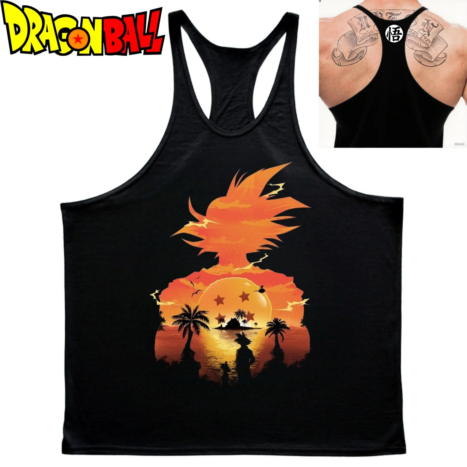 

Dragon Ball Goku мужской жилет хлопковый жилет японского аниме графический мужской спортивный костюм фитнес-рубашка с мышцами толстовка без рукавов