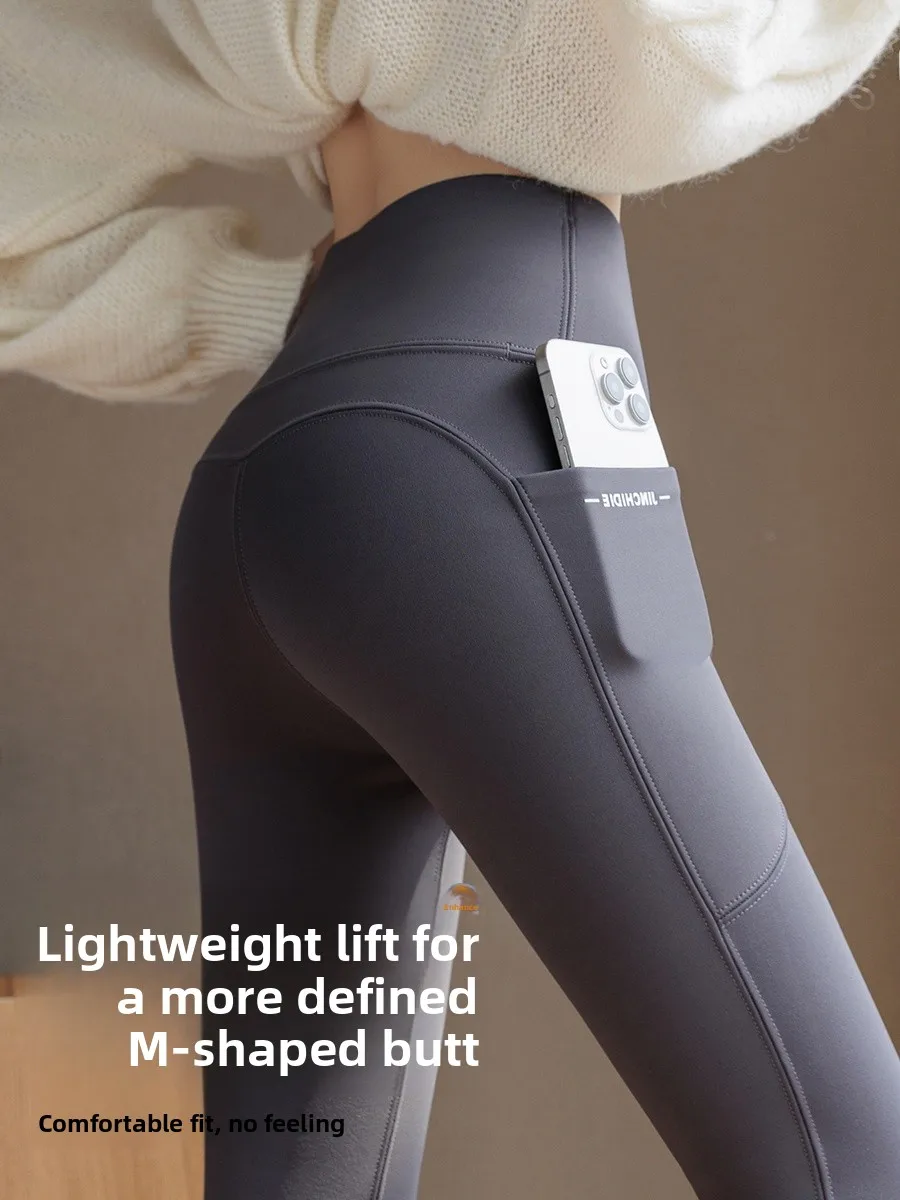 Pantalon de Yoga taille haute doublé en peau d'arche pour femme, chaud, contrôle du ventre, levage des fesses, Design, grande taille, automne hiver