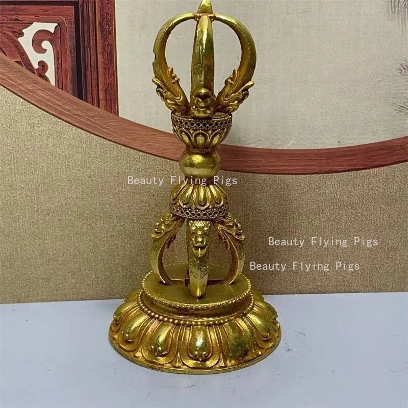 Alloy Vajra-pestle Home Decoration Feng Shui Accessories Metal Crafts Gilded Buddhist Ritual Ornament Pray for Auspiciousness