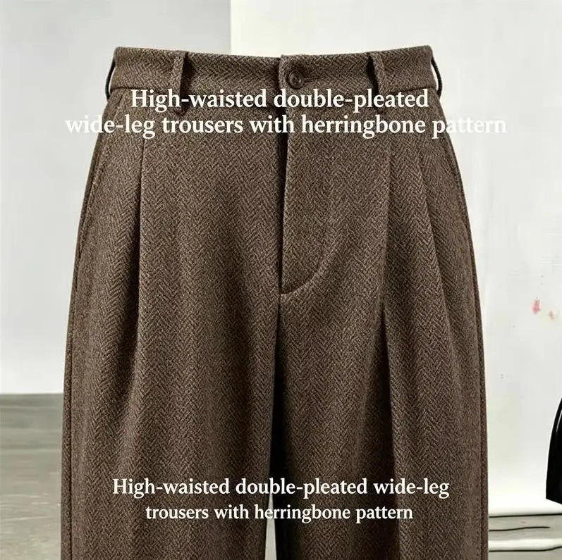 2026 New Men's Pants Formal Wear Herringbone High Quality Men Business Slim Trousers Office Social Dress Pants