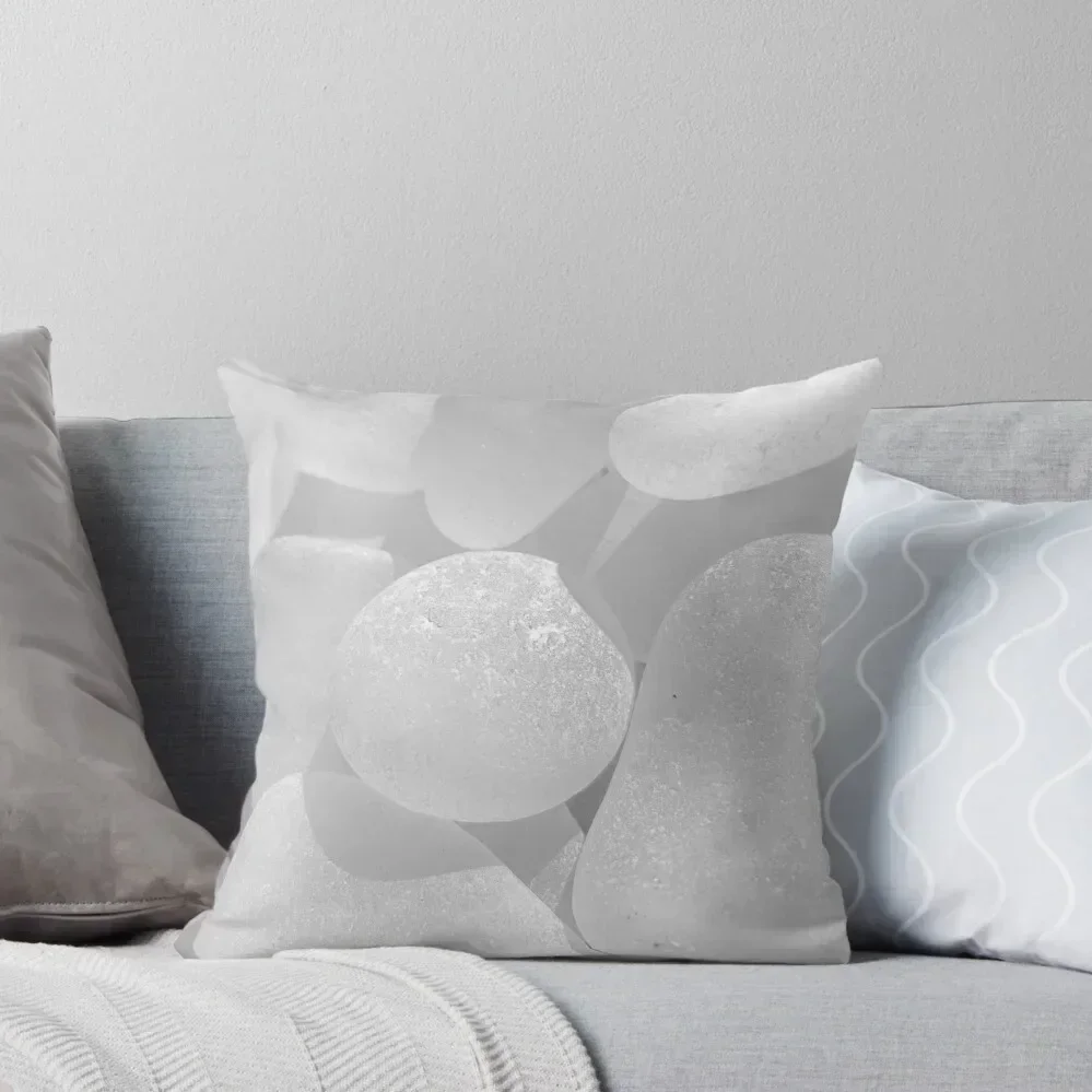 White Sea Glass Pale and Simple Pale Grey Look Classy and Elegant Ideal for a Beach Wedding Throw Pillow