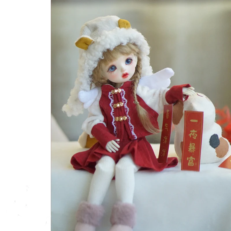 Ob24 Blyth Barbi 1/6 Figuur Pop 1/4 Schaal Bjd Kleding Rode Kerst Schattige Outfit Voor Bjd/Sd Yosd Msd Meisje Of Jongen A1576