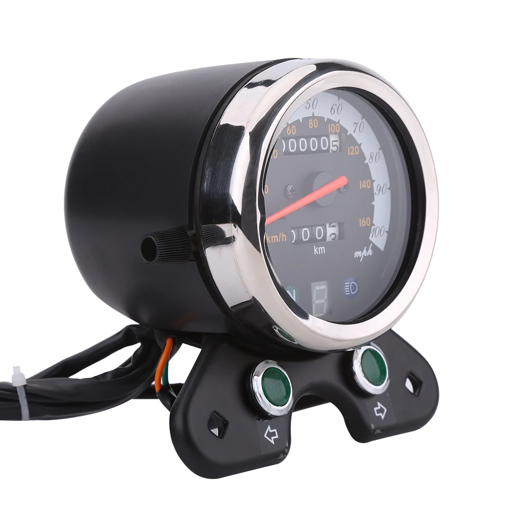 Universal Motorcycle Dual Odometer Speedometer Meter Gear Digital Display Dual Speedometer