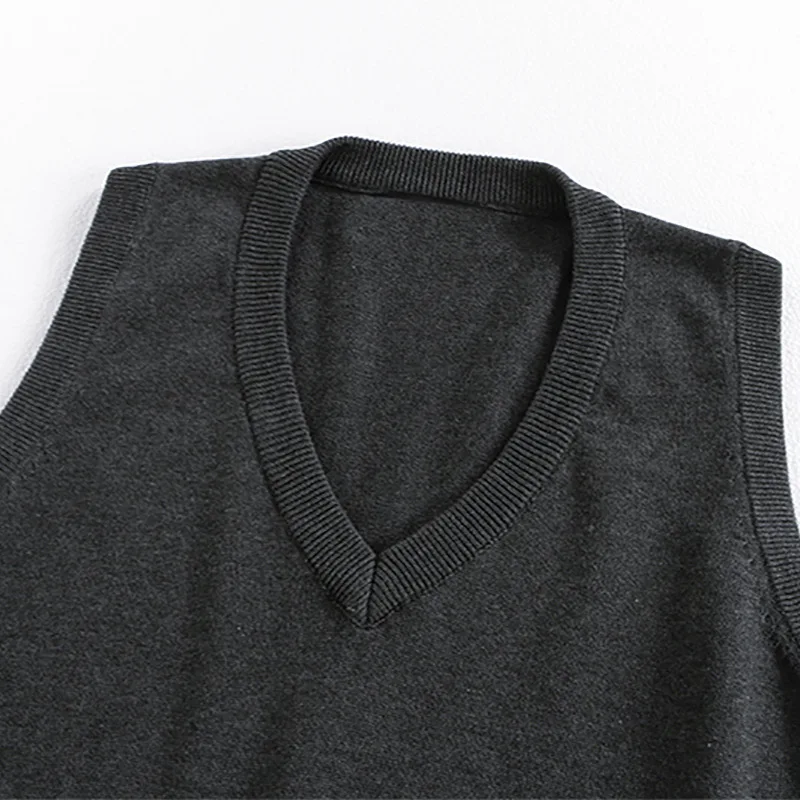 Sezione base Pullover con scollo a V Gilet maglione Jk Uniforme scolastica Gilet in cotone Tinta unita Maglieria studentessa