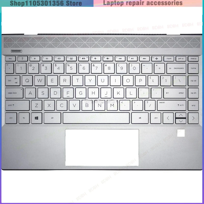 Original New Top Case For HP Envy X360 13-AQ TPN-W144 Laptop Case Palmrest Upper Cover with Backlit keyboard Replacement Silver