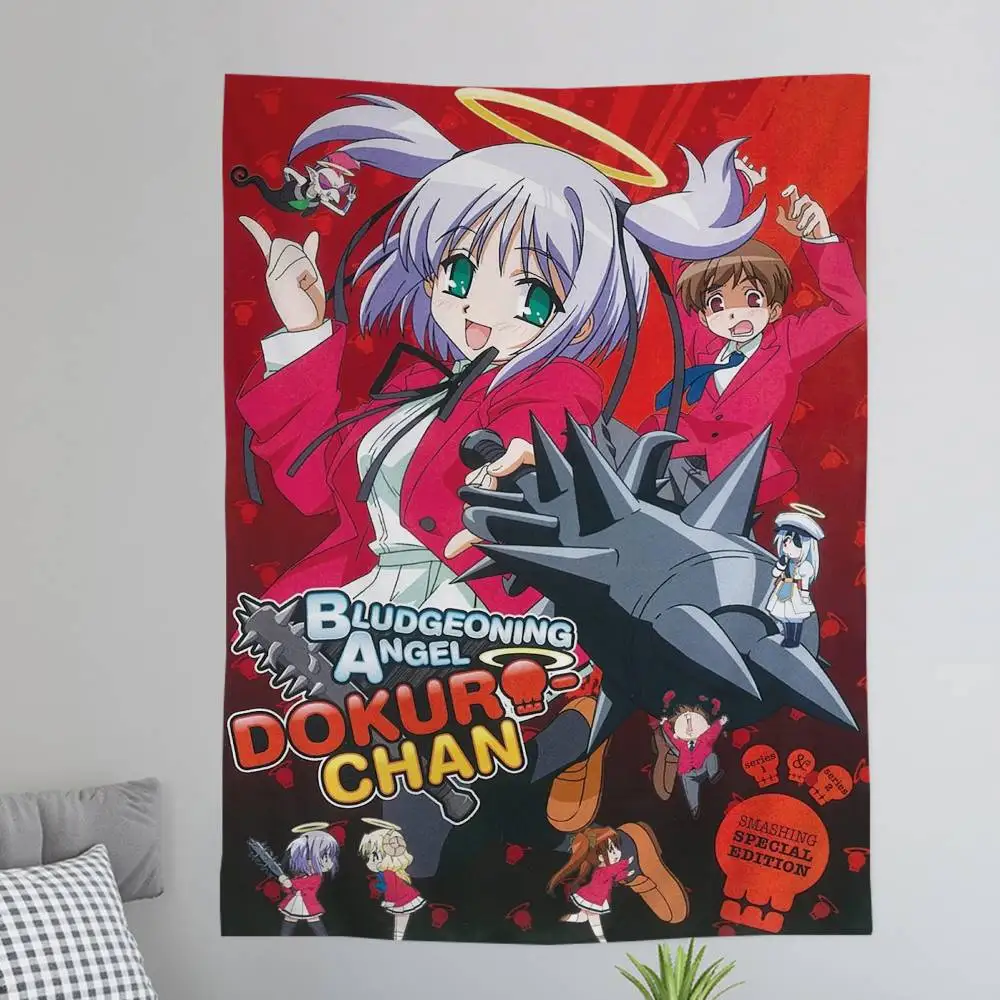 B-Bokusatsu T-Tenshi Dokuro-chan Tapestry Art Printing Japanese Wall Tapestry Anime Wall Hanging Home Decor