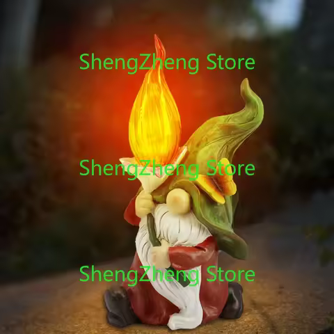 Garden Gnome Light Deco Solar Statue Gnome Decorations Patio Deck Corridor Courtyard Lawn Elves Ornaments