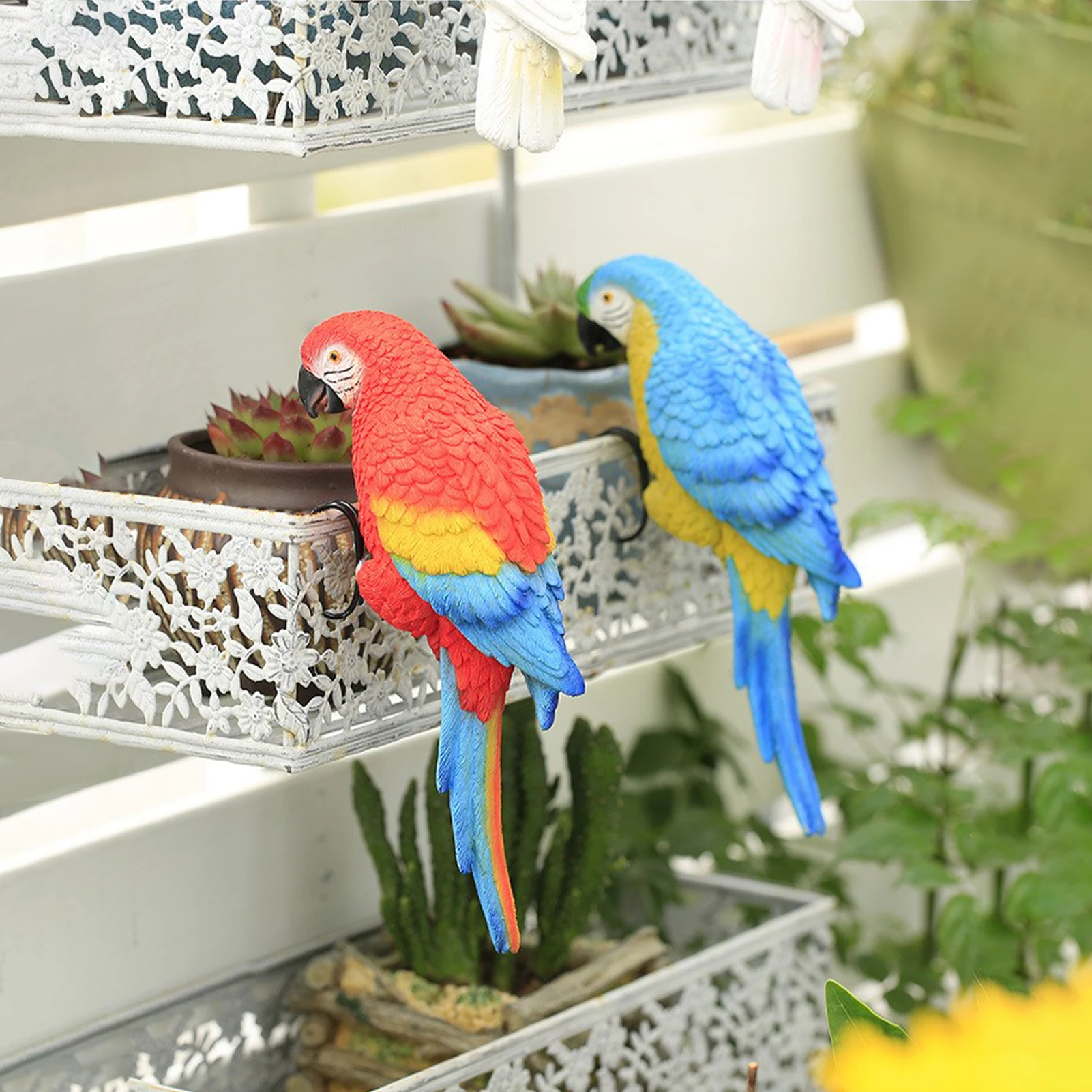 

Artificial Parrot Model Bird Ornaments Cute Crafts Fake Parrot Decor Model for Garden Home Backyard Porch Indoor Outdoor