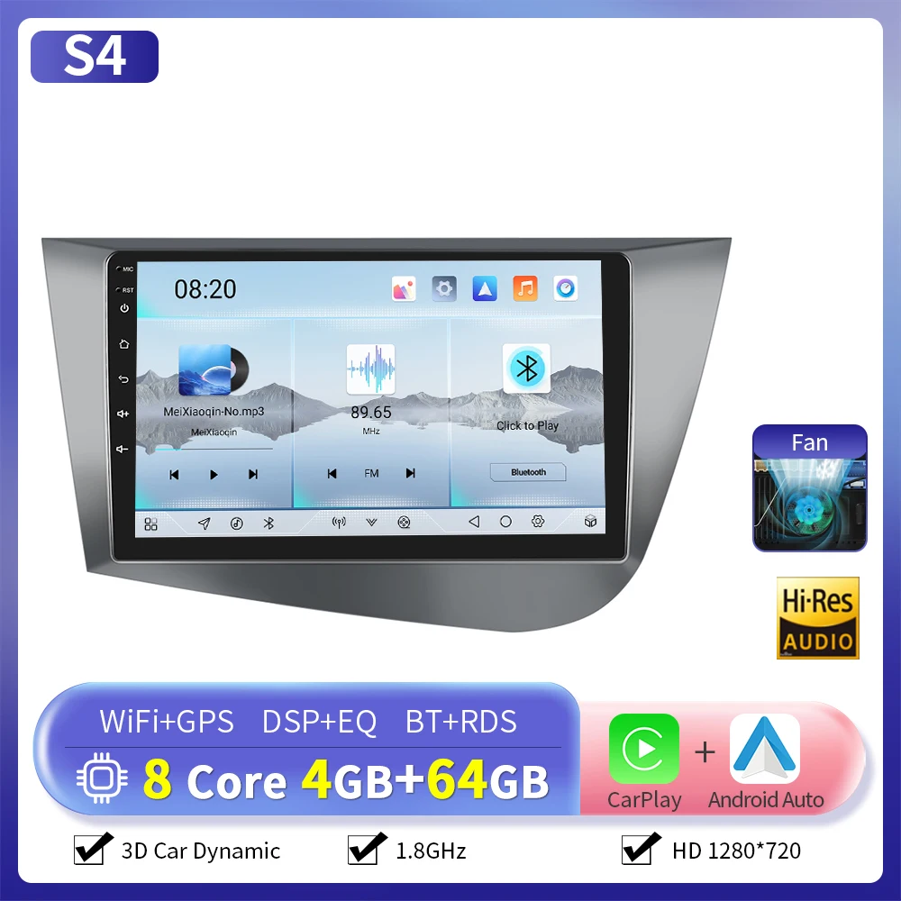 Camecho 6 + 128G Auto Radio Für SEAT LEON 2005-2012 (LHD) drahtlose CarPlay Android Auto Auto Intelligente Systeme 2 Din Autoradio GPS 7