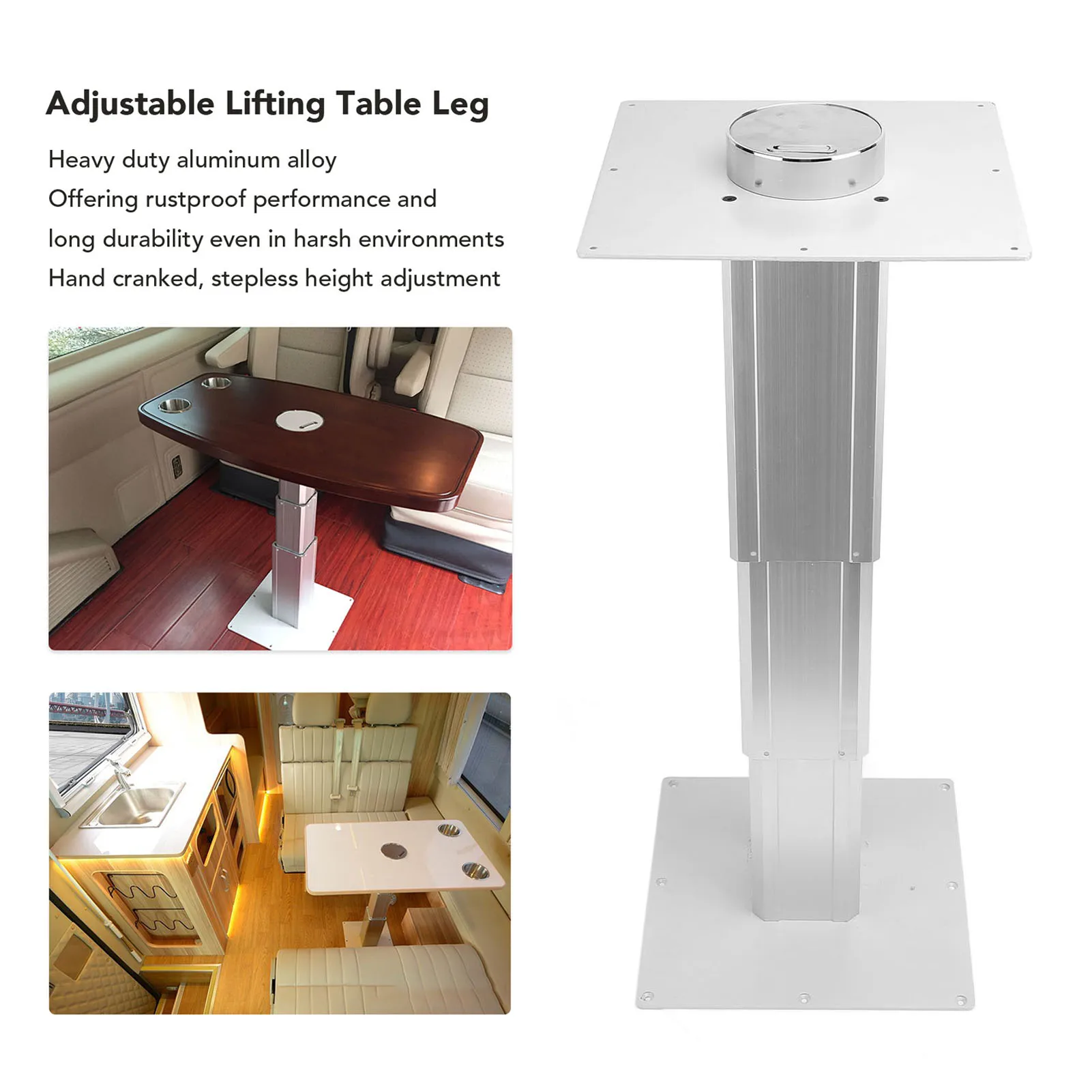 310 إلى 720 مللي متر RV الجدول الساق كرنك اليد سبائك الألومنيوم الثقيلة قابل للتعديل طاولة رفع الساق لليخوت قوارب شرفة داخلية #6
