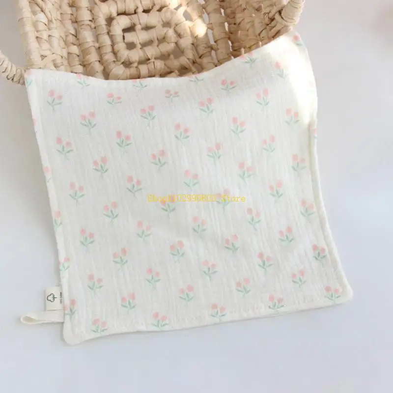 4-طبقات منشفة قطن للأطفال الكرتون الأزهار طباعة منشفة ماصة الوجه تنظيف الملابس لوقت الاستحمام وساعة الأكل J0MF #3