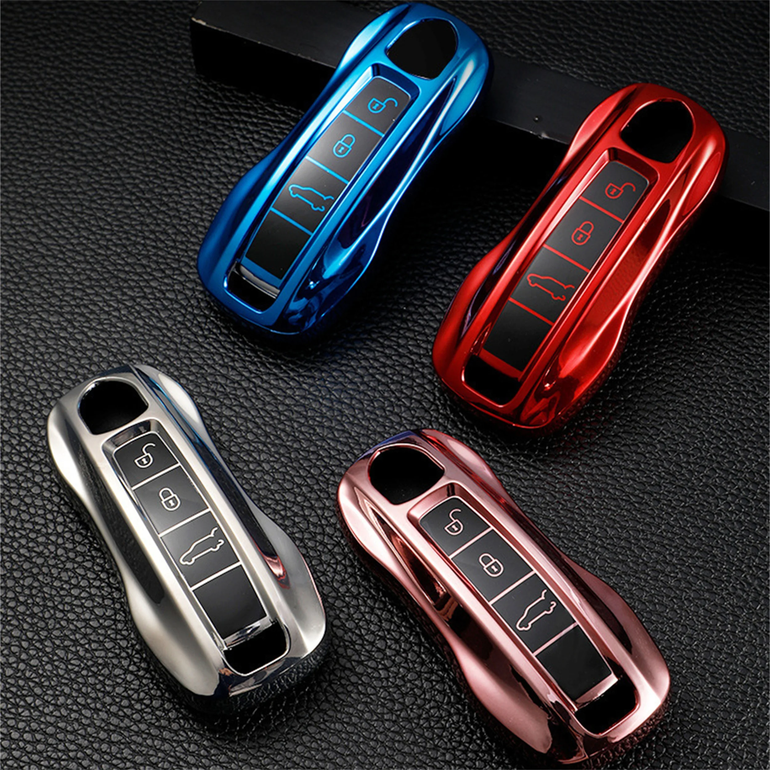 Kompatibel für Porsche Soft TPU Keycase für Cayenne 911 Panamera Auto Key Shell Case