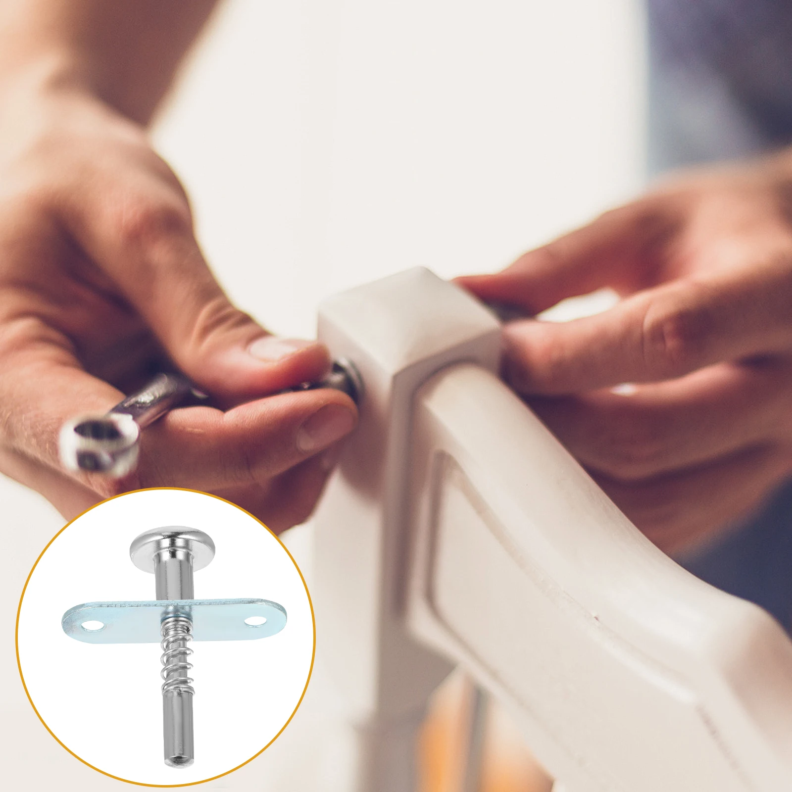 

4pcs Loaded Latches Plunger Latch For Baby Crib Small Bed Cabinet Furniture Bed Fastening Fittings Spring Latches Rabbit Cage