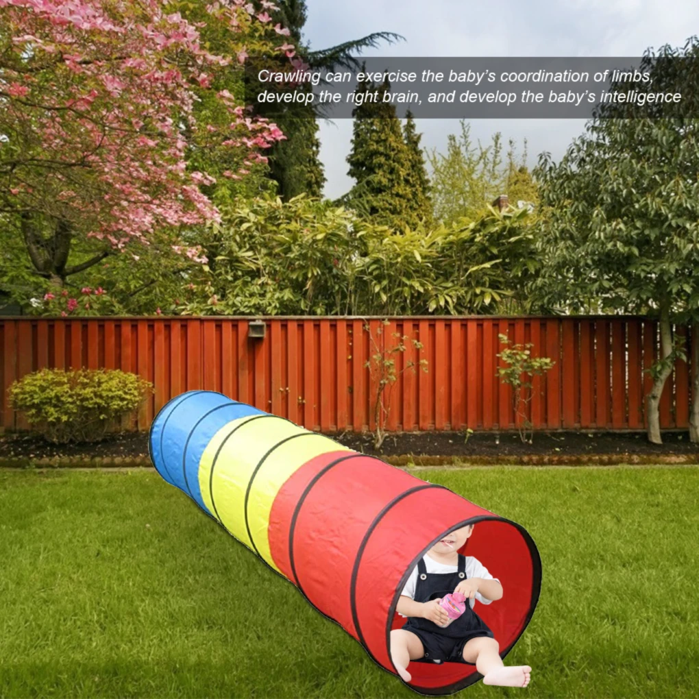 180 cm Opvouwbare Kid Tent Kruipen Tunnel Speelhuis Indoor Speelgoed Buis Baby Kruipen Games Regenboog Tent Kinderen Kleine Huis Tipi Tent
