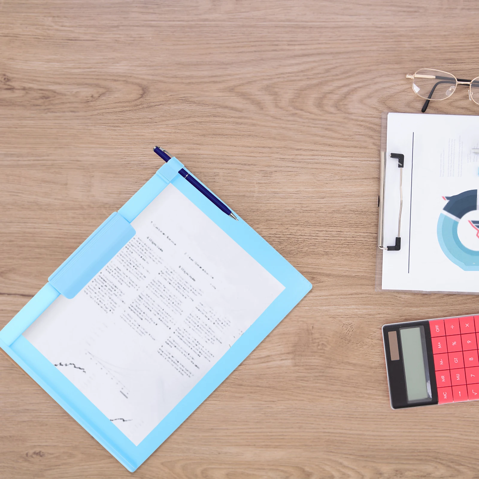 

Writing Pads A4 Board Office Clipboard Small Multi-function Portable Sky-blue Practical File