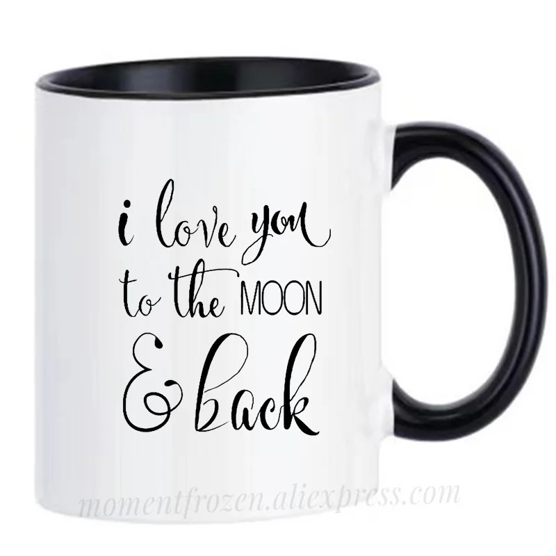 I Love You to The Moon and Back Wife Mugs Husband Tea Coffee Cups Couples Milk Drinkware Coffeeware Home Decor Valentines Gifts