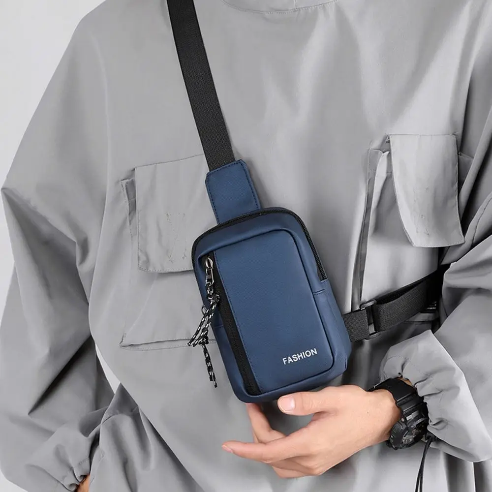 

Casual Crossbody Oxford Chest Bags Solid Color Diagonal Small Backpack Messenger Mini Square Men's Shoulder Bag Phone