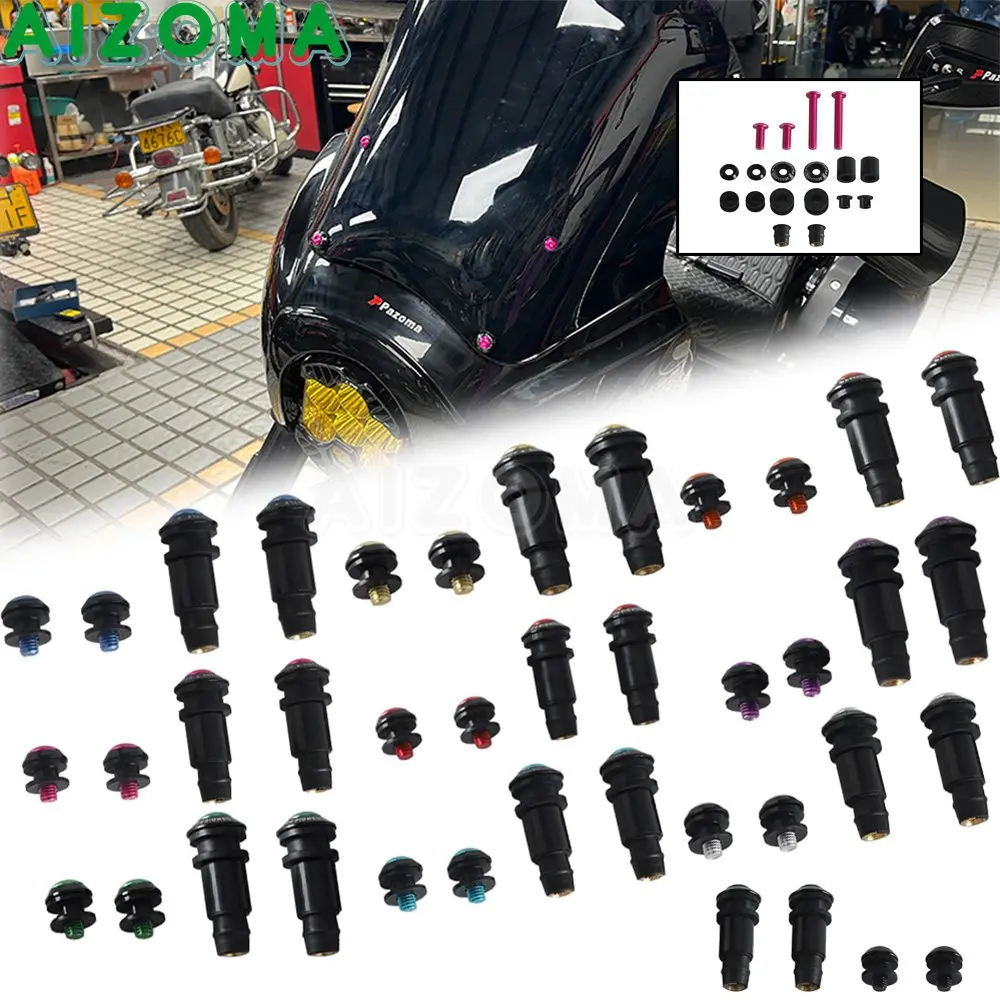 Motorcycle Windshield Anti-Buffeting Spacer Bolt For Harley Softail Low Rider S FXLRS Street Bob FXBB Standard FXST Cowling Nuts