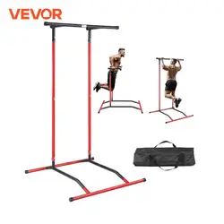 VEVOR Power Tower Dip Station Pull Up Bar Stand Multi-Function Strength Training Workout Equipment Home Gym Dip Bar Station